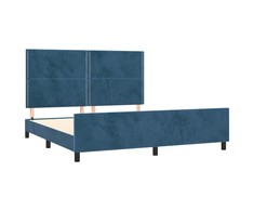 Lova Lovos rėmas be čiužinio tamsiai mėlynas 160x200 cm aksomas