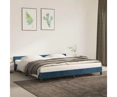 Lova Lovos rėmas be čiužinio tamsiai mėlynas 200x200 cm aksomas