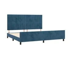 Lova Lovos rėmas be čiužinio tamsiai mėlynas 200x200 cm aksomas