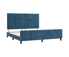 Lova Lovos rėmas be čiužinio tamsiai mėlynas 160x200 cm aksomas