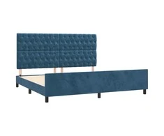 Lova Lovos rėmas be čiužinio tamsiai mėlynas 200x200 cm aksomas