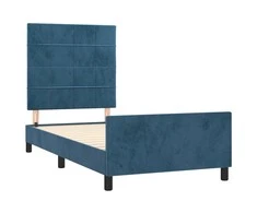 Lova Lovos rėmas be čiužinio tamsiai mėlynas 90x190 cm aksomas