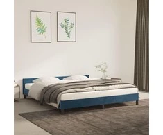 Lova Lovos rėmas be čiužinio tamsiai mėlynas 160x200 cm aksomas