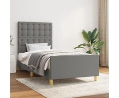 Lova Lovos rėmas su galvūgaliu, tamsiai pilkos, 90x190cm, audinys