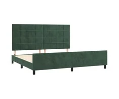 Lova Lovos rėmas be čiužinio tamsiai žalias 200x200 cm aksomas