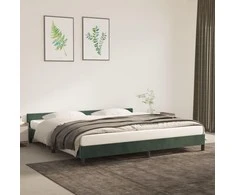 Lova Lovos rėmas be čiužinio tamsiai žalias 200x200 cm aksomas