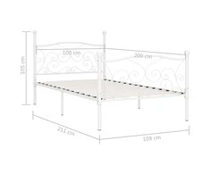 Lova Lovos rėmas su grotelių pagrindu, baltas, 100x200cm, metalas