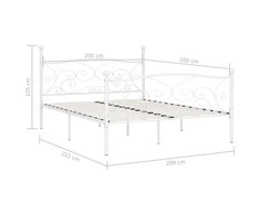 Lova Lovos rėmas su grotelių pagrindu, baltas, 200x200cm, metalas