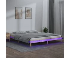 Lova Lovos rėmas su LED, 200x200cm, medienos masyvas
