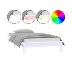 Lova Lovos rėmas su LED, baltas, 75x190cm, mediena, vienvietis