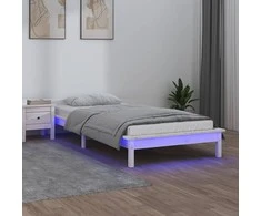 Lova Lovos rėmas su LED, baltas, 90x190cm, mediena, vienvietis