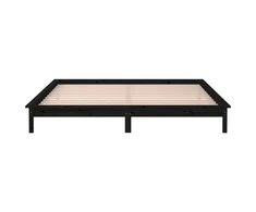 Lovos rėmas su LED, juodas, 120x190cm, mediena, dvivietis