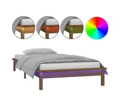 Lova Lovos rėmas su LED, medaus rudas, 90x190cm, mediena, vienvietis