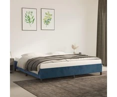 Lova Lovos rėmas be čiužinio tamsiai mėlynas 200x200 cm aksomas