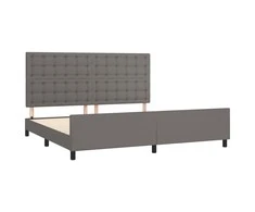 Lova Lovos rėmassu galvūgaliu, pilkos, 200x200 cm, dirbtinė oda