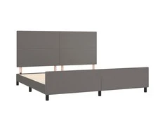 Lova Lovos rėmassu galvūgaliu, pilkos, 200x200 cm, dirbtinė oda