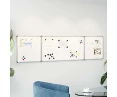 Magnetinė balta lenta, 160x40x1,7cm, aliuminis, sulankstoma