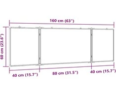 Magnetinė balta lenta, 160x60x1,7cm, aliuminis, sulankstoma