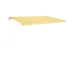 Markizė su LED/vėjo jutikliu, geltona/balta, 500x300cm