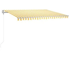 Markizė su LED/vėjo jutikliu, geltona/balta, 450x300cm