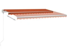 Markizė su LED/vėjo jutikliu, oranžinė/ruda, 450x300cm