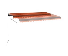 Markizė su LED/vėjo jutikliu, oranžinė/ruda, 450x350cm
