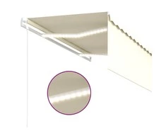 Markizė su uždanga/LED/vėjo jutikliu, kreminė, 3x2,5m