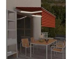 Markizė su uždanga/LED/vėjo jutikliu, oranžinė/ruda, 3x2,5m