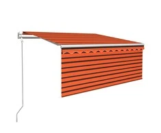 Markizė su uždanga/LED/vėjo jutikliu, oranžinė/ruda, 3x2,5m