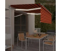Markizė su uždanga/LED/vėjo jutikliu, oranžinė/ruda, 4,5x3m