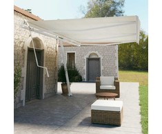 Markizės stulpų rinkinys, baltos spalvos, 600x245cm, geležis