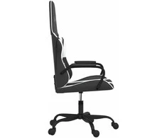 Masažinė žaidimų kėdė, juodos ir baltos spalvos, dirbtinė oda