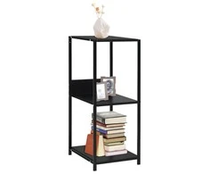 Maža tiesi knygų lentyna, juoda, 33,5x39,6x79,7cm, mediena