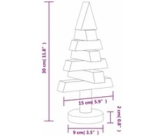 Medinės Kalėdų eglutės, 2vnt., 30cm, pušies medienos masyvas
