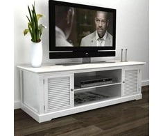 TV staliukas TV stovas, baltas, mediena