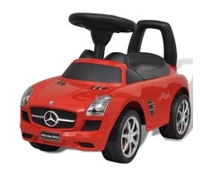 Kojomis varomas vaikiškas automobilis, raudonos spalvos