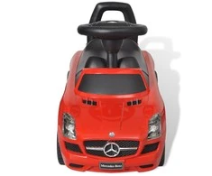 Kojomis varomas vaikiškas automobilis, raudonos spalvos