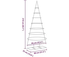 Metalinė Kalėdų eglutė, juodos spalvos, 210cm