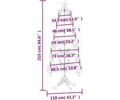 Metalinė Kalėdų eglutė, juodos spalvos, 215 cm