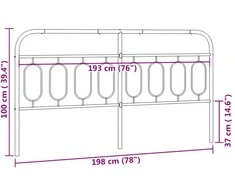 Metalinis galvūgalis, baltos spalvos, 193cm