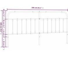 Metalinis galvūgalis, baltos spalvos, 200cm