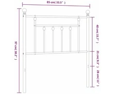 Metalinis galvūgalis, baltos spalvos, 80cm