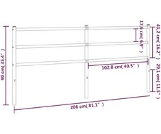 Metalinis galvūgalis, juodos spalvos, 200cm