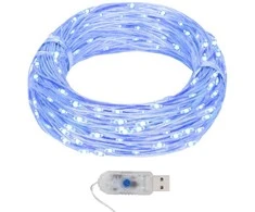 Mikro LED girlianda, 40m, 400 mėlynų LED, 8 funkcijos
