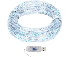 Mikro LED girlianda, 40m, 400 šaltų baltų LED, 8 funkcijos