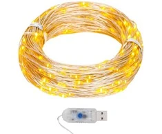 Mikro LED girlianda, 40m, 400 šiltų baltų LED, 8 funkcijos