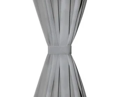 Mikro satino užuolaidos su kilpomis, 2 vnt., 140x225 cm, pilkos