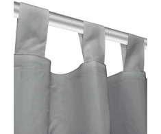 Mikro satino užuolaidos su kilpomis, 2 vnt., 140x175 cm, pilkos