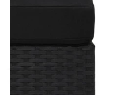 Modulinė dvivietė sofa, juodos spalvos, poliratanas