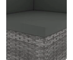 Modulinė dvivietė sofa, pilkos spalvos, poliratanas